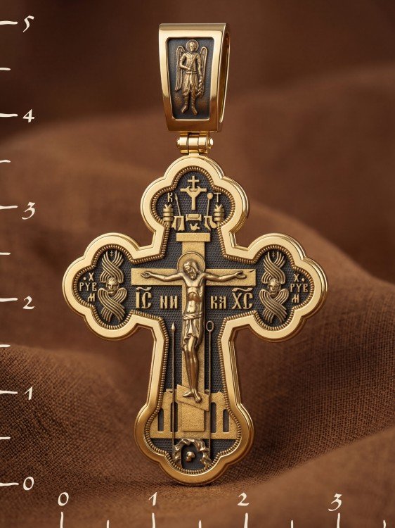 Крест из лимонного золота