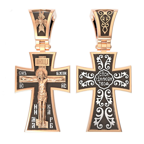 Крест из красного золота 585 пробы