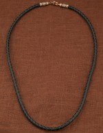 Гайтан из золота c кожаным шнурком