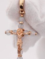 Крест из золота 585 пробы c агатом
