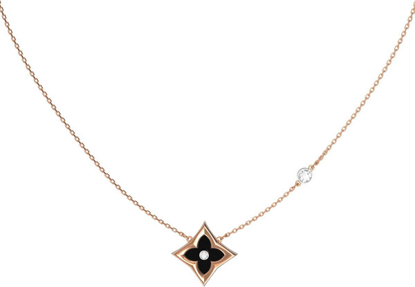 Колье из красного золота 585 пробы c бриллиантами и ониксом