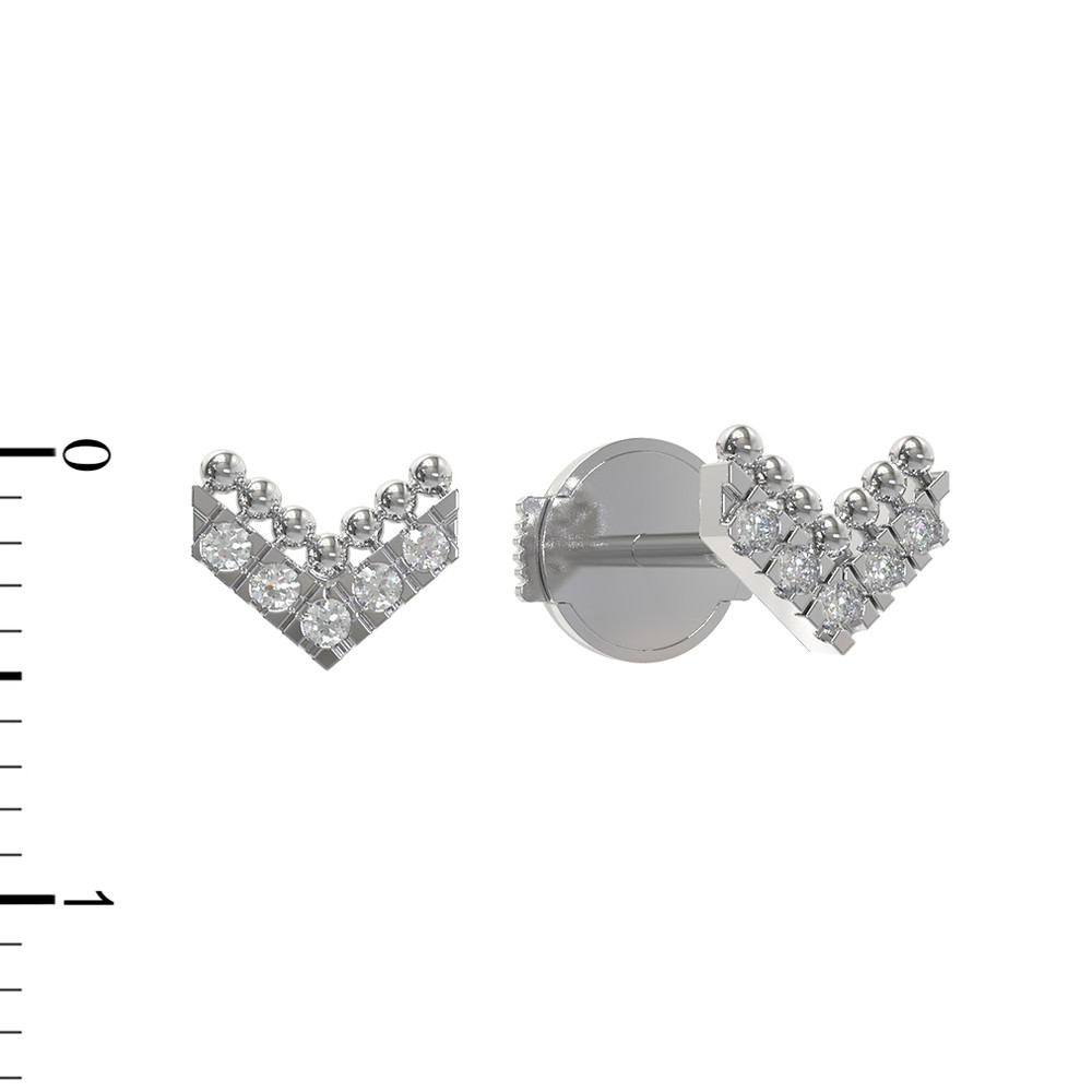 Серьги из белого золота 585 пробы c бриллиантами