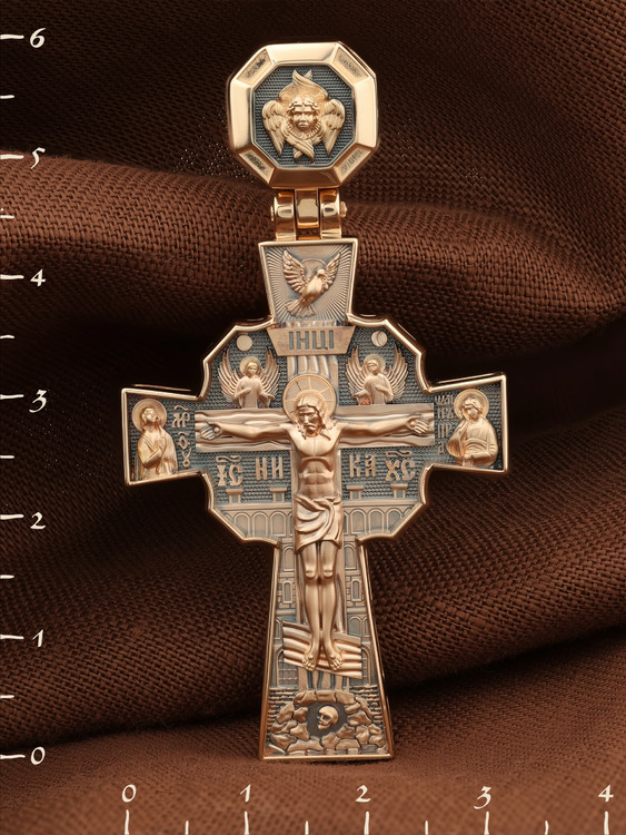 Крест из красного золота 585 пробы