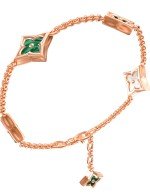 Браслет из золота c малахитом и перламутром