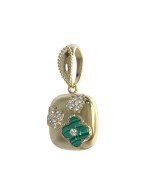 Подвеска из лимонного золота c бриллиантами и малахитом