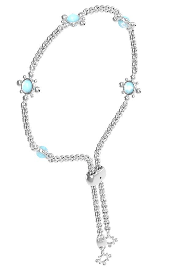 Браслет из белого золота c бирюзой