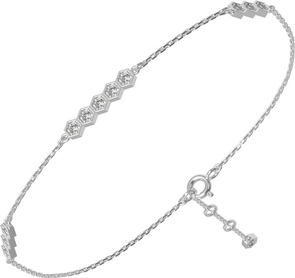 Браслет из белого золота 585 пробы c бриллиантами