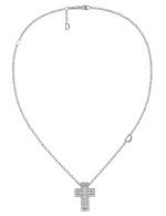 Крест из белого золота c бриллиантами