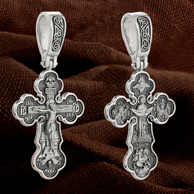 Крест из белого золота 585 пробы