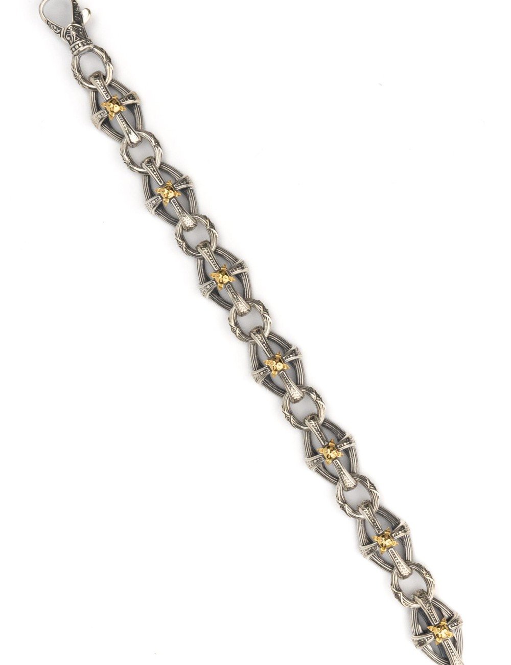 Браслет из серебра и золота c рубином