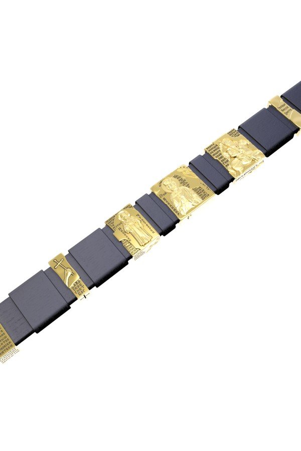 Браслет из лимонного золота c кожаным шнурком