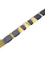 Браслет из лимонного золота c кожаным шнурком