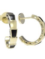 Серьги из лимонного золота c ониксом