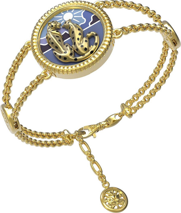 Браслет из лимонного золота 585 пробы c эмалью