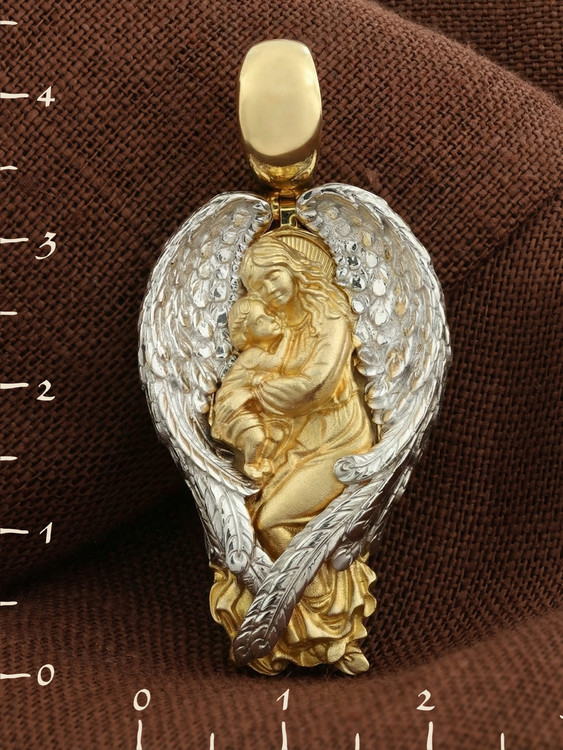 Нательная икона из лимонного золота 585 пробы