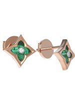 Серьги из золота c бриллиантами и малахитом