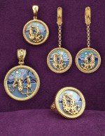 Серьги из лимонного золота c эмалью