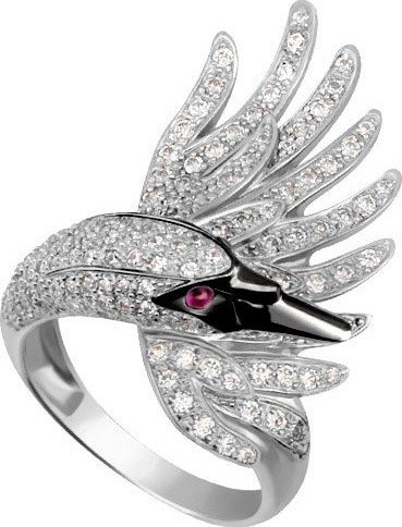 Кольцо из белого золота c фианитом