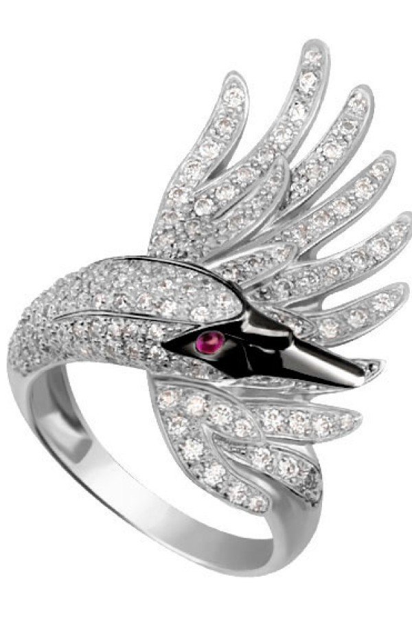 Кольцо из белого золота c фианитом