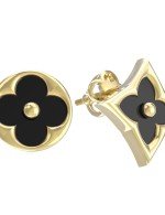Серьги из лимонного золота c ониксом