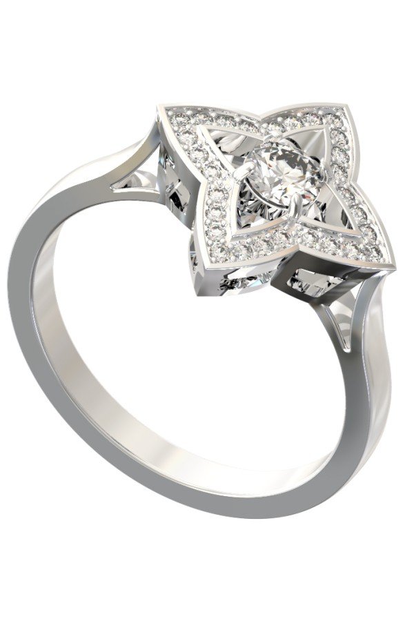 Кольцо из белого золота c бриллиантами