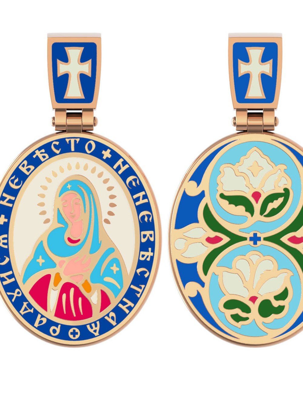 Образок из золота c эмалью