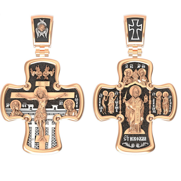 Крест из красного золота 585 пробы