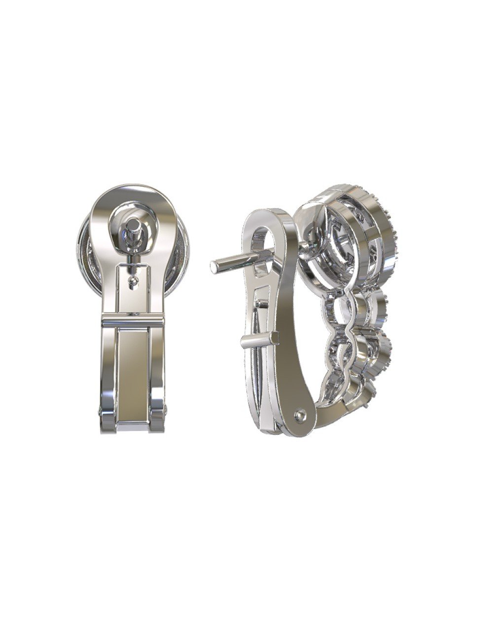 Серьги из белого золота c бриллиантами