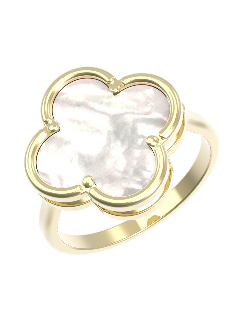 Кольцо из лимонного золота c перламутром