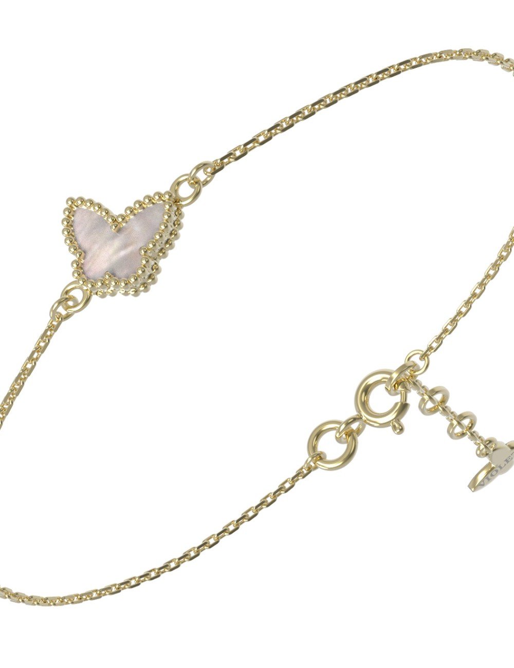 Браслет из лимонного золота c перламутром