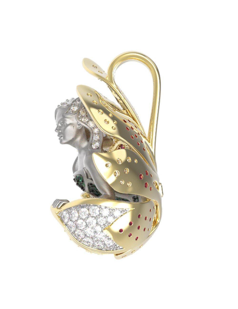 Подвеска из лимонного золота c фианитом