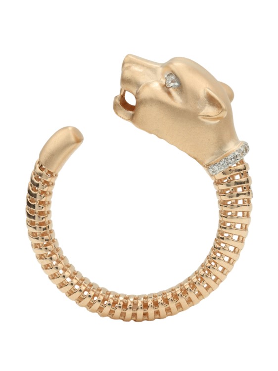 Кольцо из красного золота 585 пробы c бриллиантами