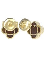 Серьги из лимонного золота c тигровым глазом