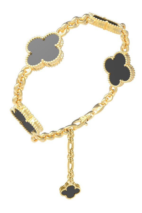 Браслет из лимонного золота c ониксом