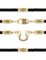 Шнурок шёлковый из лимонного золота c шёлковым шнурком