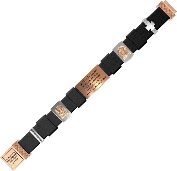 Браслет из золота c кожаным шнурком