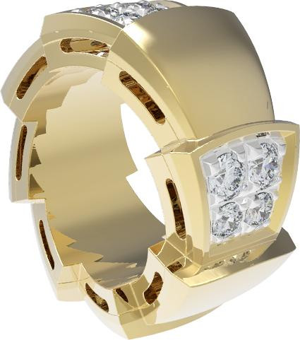 Подвеска из лимонного золота 585 пробы c бриллиантами