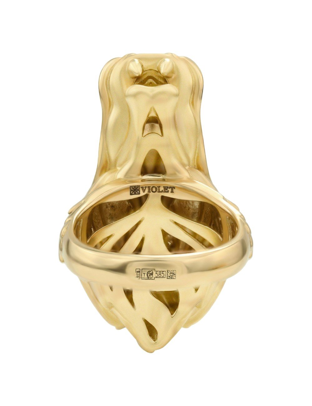 Кольцо из лимонного золота c бриллиантами