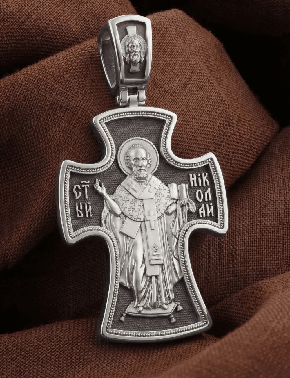 Крест из белого золота