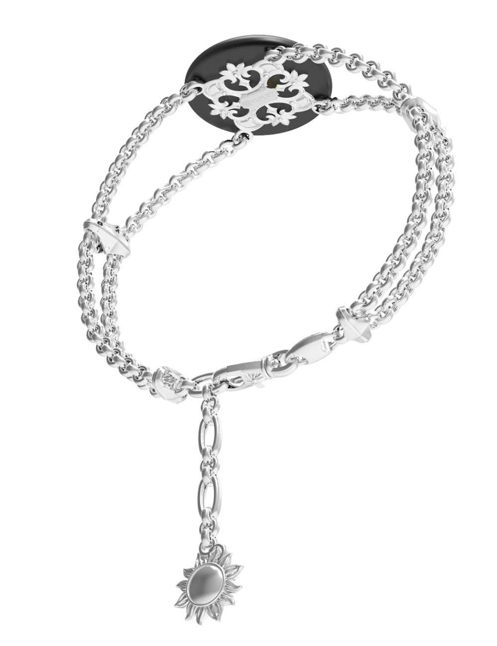 Браслет из белого золота c ониксом