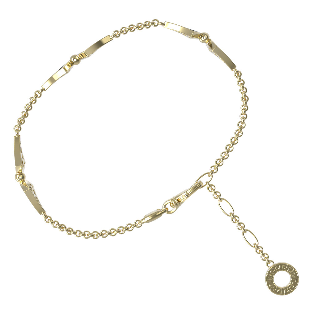 Браслет из лимонного золота 585 пробы c ониксом и перламутром