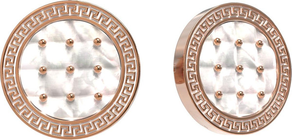 Серьги из красного золота 585 пробы c эмалью и перламутром