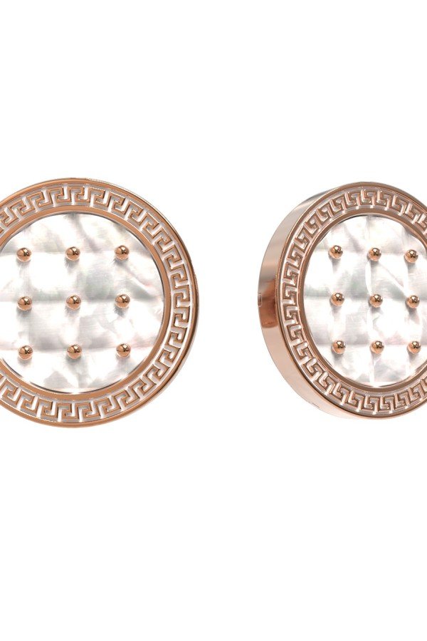 Серьги из золота c эмалью и перламутром