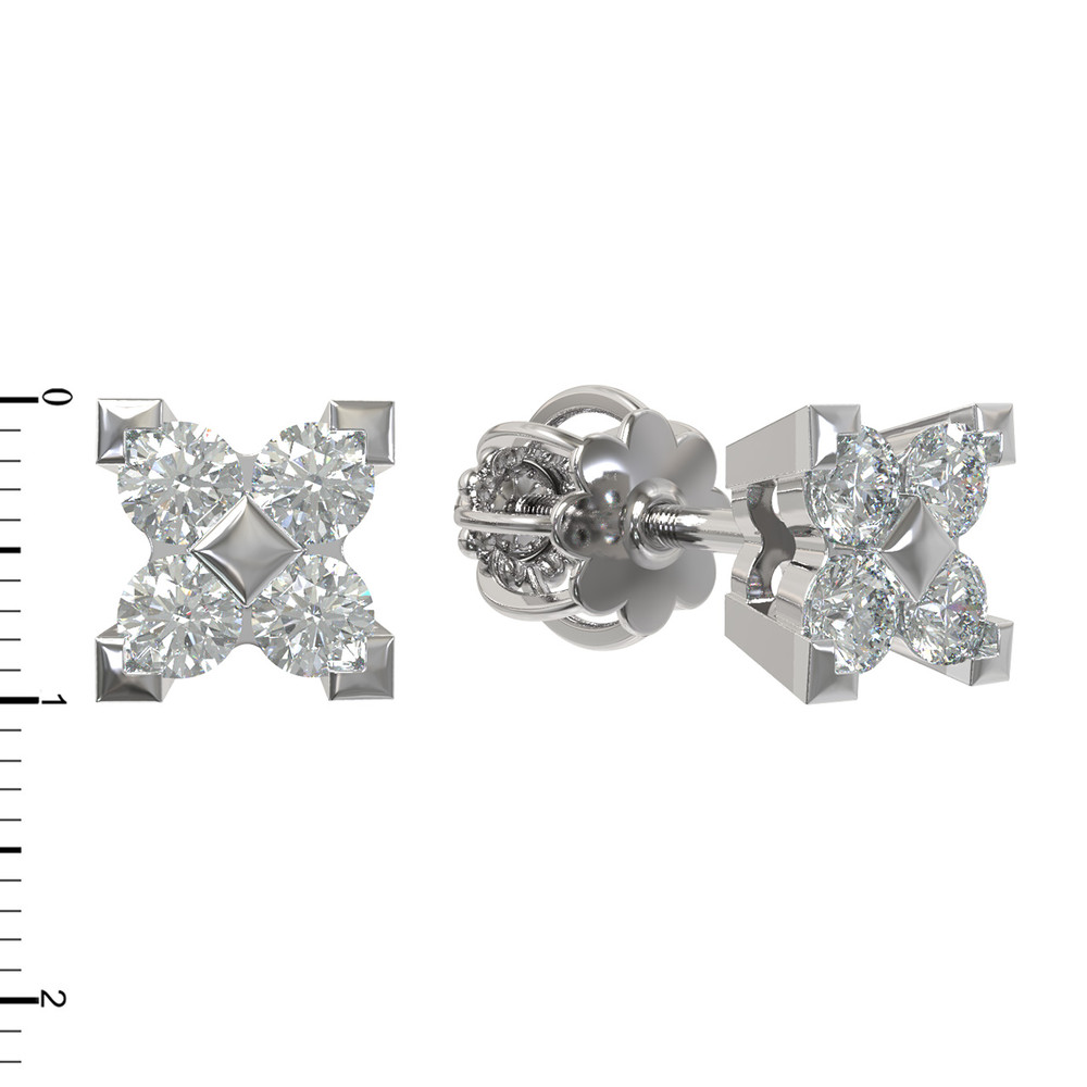 Серьги из белого золота 585 пробы c бриллиантами