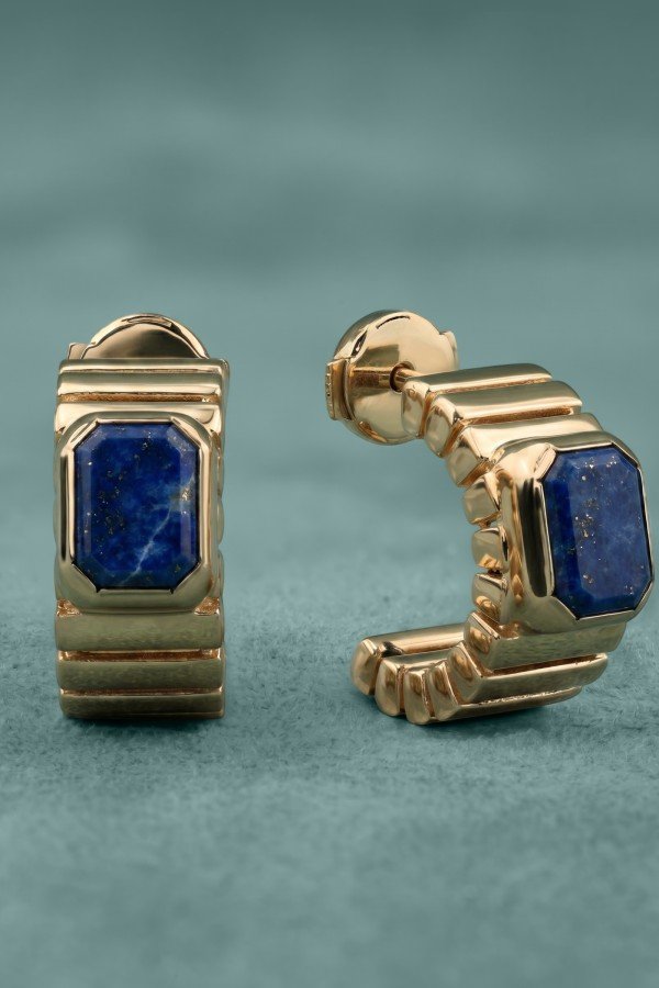 Серьги из золота c лазуритом