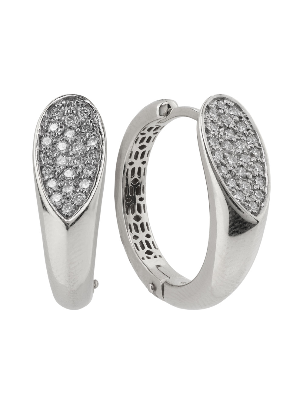 Серьги из белого золота 585 пробы c бриллиантами