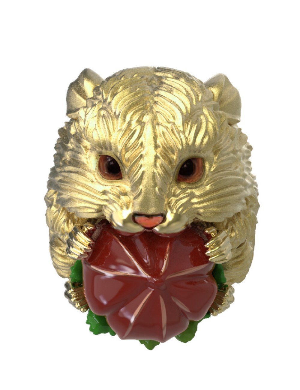 Кольцо из лимонного золота c эмалью