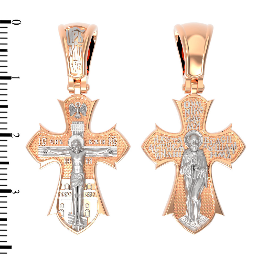 Крест из красного золота 585 пробы