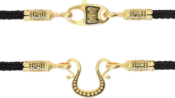 Цепь-шнурок шелк из лимонного золота 585 пробы c шёлковым шнурком