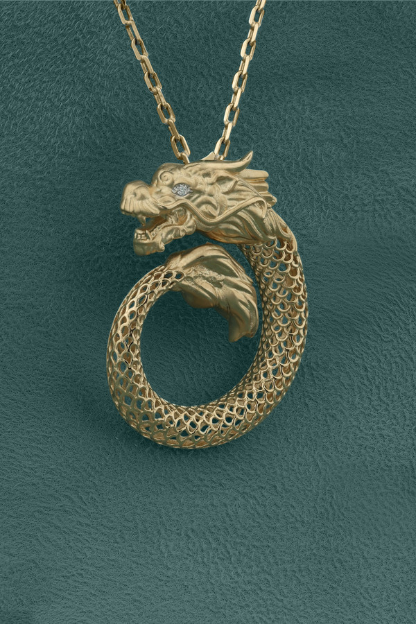 Подвеска из красного золота 585 пробы c бриллиантами